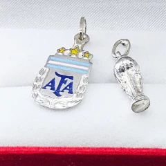 Dijes Combo Plata 925 Escudo Afa 3 Estrellas Copa Del Mundo en internet