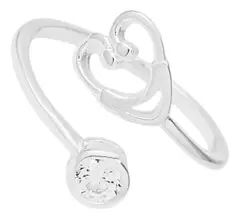 Anillo Plata 925 Ajustable Estetoscopio Medicina C1669
