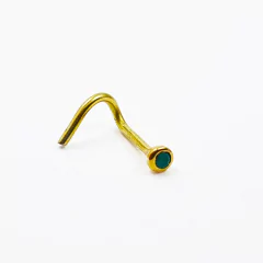 Piercing Oro Nariz 2mm Blanco Negro Azul Rojo Fucsia Verde - comprar online