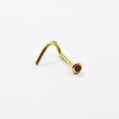 Piercing Oro Nariz 2mm Blanco Negro Azul Rojo Fucsia Verde - tienda online