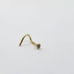 Imagen de Piercing Oro Nariz 2mm Blanco Negro Azul Rojo Fucsia Verde