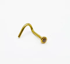 Piercing Oro Nariz 2mm Blanco Negro Azul Rojo Fucsia Verde