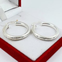 Aros Argolla Plata 925 Facetados 25mm 5.2gr Cierre Italiano - - comprar online