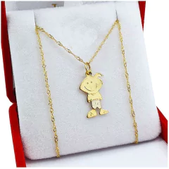 Conjunto Singapur 1 Gr + Nene Sonrisa Oro Amarillo 18k 0,7 G