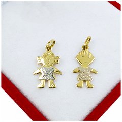 Dije Unidad Oro 18k Nena Nene Chinitos 0.6 Gr