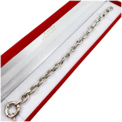 Pulsera De Plata 925 2 En 1 Labrada Cierre Marinero -