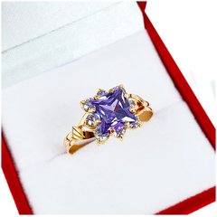 Imagen de Anillo Oro 18k Modelo Roseta Piedra Cuadrada Mujer 2,6 Gr
