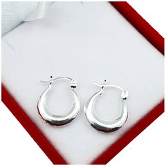 Aros Plata 925 Inflados 5 Mm Cierre Italiano Lisos 1.4 Gr -