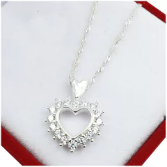 Conjunto Plata 925 Cadena Y Dije Corazón - 3 Grs - - comprar online