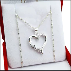 Conjunto Plata 925 Corazón Love Y Piedras Con Cubic - 3,2Grs