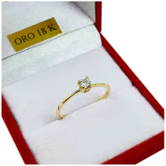 Anillo De Oro 18k Cintillo Compromiso Casamiento Dama 1,1Grs 4 Grifas A000 en internet