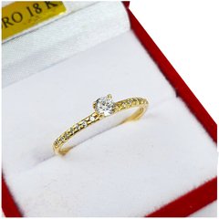 Anillo De Oro 18k Cintillo Compromiso Casamiento Dama 1,5Grs 4 Grifas A082
