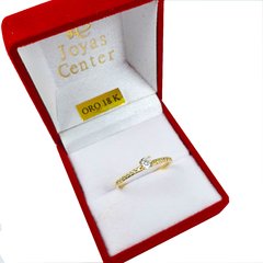 Anillo De Oro 18k Cintillo Compromiso Casamiento Dama 1,5Grs 4 Grifas A082 - comprar online