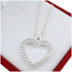 Conjunto De Plata 925 Importado Cadena Y Dije Corazón Cd5 - 3,5Grs - - comprar online