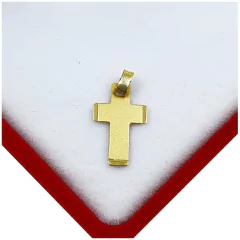 Cruz Oro 18k Arenada Borde Pulido