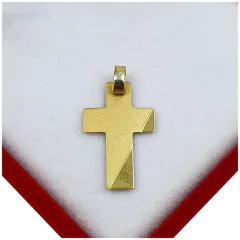 Dije Cruz Oro 18kt Arenada Borde Pulido Cr70 A6c