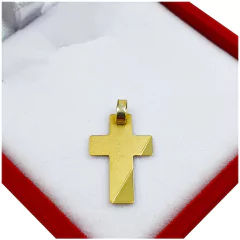Dije Cruz Oro 18kt Arenada Borde Pulido Cr70 A6c - comprar online