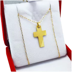 Collar Cadena Forcet 60 Cm Cierre Mosquetón Y Cruz Oro 18k - 2,6Grs - comprar online