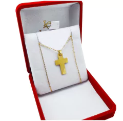 Collar Cadena Forcet 60 Cm Cierre Mosquetón Y Cruz Oro 18k - 2,6Grs en internet