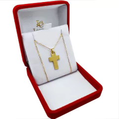Collar Cadena Forcet 60 Cm Cierre Mosquetón Y Cruz Oro 18k - 2,6Grs - comprar online
