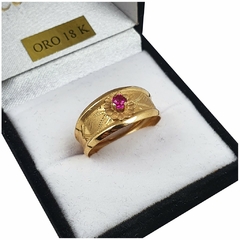 Sello Anillo Sirio Italiano Oro 18k Con Piedra 3.5 Grs - Joyas Center