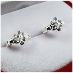 Aros Plata 925 9mm 2,3gr Huella Perrito A140 -
