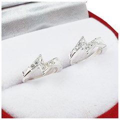 Aros Plata 925 Cierre Italiano Joyas Argollas Piedras A400 3,5Grs -