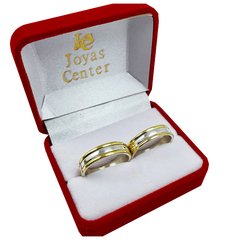 ALIANZAS PLATA 925 Y ORO 18K AMARILLO MODELO C5D2 CON GRABADO DE CADA ALIANZA - comprar online