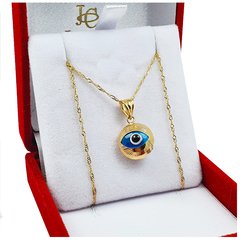 Collar Ojo Turco Oro 18ktrs Nazar Fuerzas Protectoras 1,5gr - comprar online