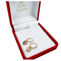 Aros Cubanos Corazon Oro 18kts 10 Mm 1,4gr Con Dije en internet