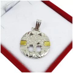Dije Plata Y Oro 18kts Arbol De La Vida Amor D199 - - comprar online