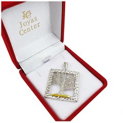 Dije Plata Y Oro 18kts Arbol De La Vida Amor Du464 - - comprar online