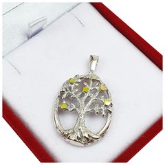 Dije Plata Y Oro 18kts Arbol De La Vida Amor -