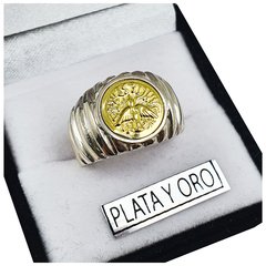 Anillo Plata Y Oro 18kts Espiritu Santo 4,2gr -