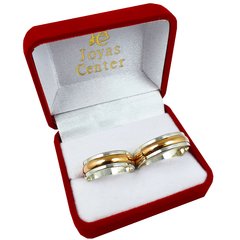 ALIANZAS DE PLATA 925 Y ORO 18K ROSE MODELO C5MD3R CON GRABADO DE CADA ALIANZA - comprar online