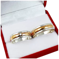 ALIANZAS DE PLATA 925 Y ORO 18K ROSE CON GRABADO DE CADA ALIANZA