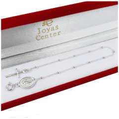 Pulsera Denario Religiosa Plata 925 Medalla Milagrosa Cruz PD75 - 2,4Grs -