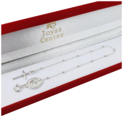 Pulsera Denario Religiosa Plata 925 Medalla Milagrosa Cruz PD75 - 2,4Grs - - Joyas Center