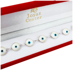Pulsera De Plata 925 Con Ojos Turco Celestes Protector - comprar online