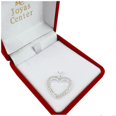 Dije Corazon Plata 925 Mujer Amor Con Piedras - 2,4Grs - - comprar online