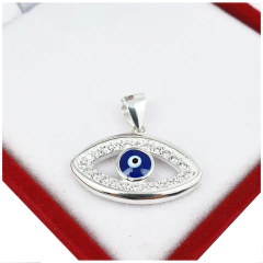 Dije Ojo Turco Plata 925 Mujer Amuleto Suerte Protector - 3Gr -