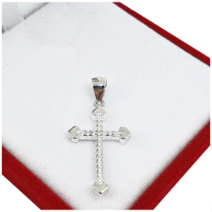 Dije Cruz 925 Mujer Amor Con Piedras Elegante - 1,4Gr