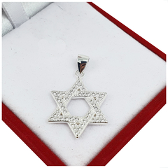 Dije Estrella De David 925 Mujer Amor Con Piedras Elegante - 3Gr
