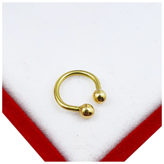 Piercing Ceja Oro 18 Kts Para Mujer Hombre Bolita Septum 0,8Grs