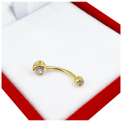 Piercing Oro 18k Para Ombligo Con Piedra - 1,7Grs