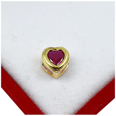 Dije Oro 18kts Corazon Piedra Cubic 0,5gr - comprar online