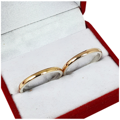 ALIANZAS PLATA 925 Y ORO 18 K ROSE MODELO M2D2R CON GRABADO DE CADA ALIANZA - comprar online