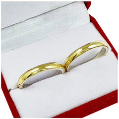 ALIANZAS DE PLATA 925 Y ORO 18K AMARILLO MODELO M3D3 CON GRABADO DE CADA ALIANZA - comprar online