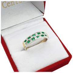 Anillo Cintillo Plata Y Oro 18kts Compromiso -