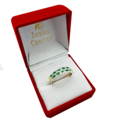 Anillo Cintillo Plata Y Oro 18kts Compromiso - - comprar online